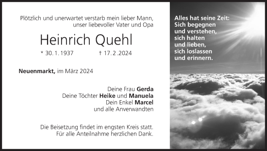 Anzeige von Heinrich Quehl von MGO