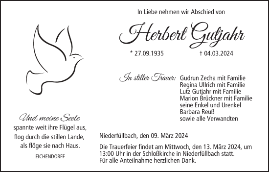Anzeige von Herbert Gutjahr von MGO