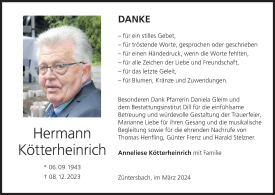 Anzeige von Hermann Kötterheinrich von MGO