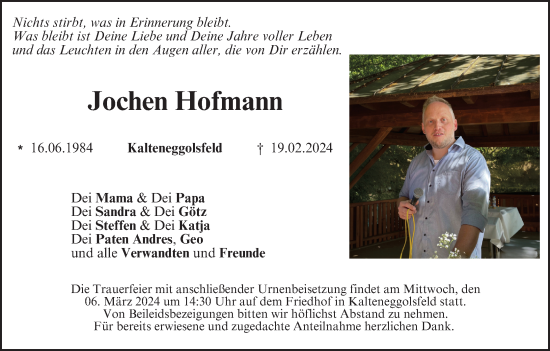 Anzeige von Jochen Hofmann von MGO