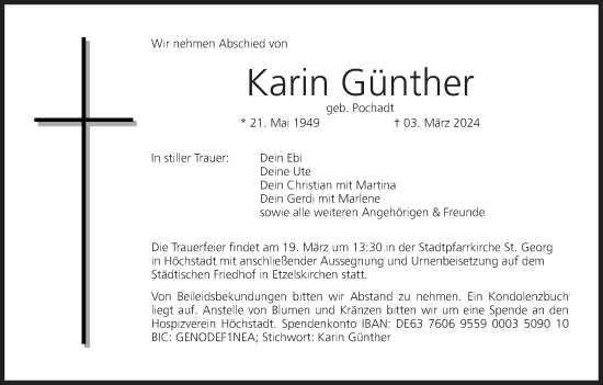 Anzeige von Karin Günther von MGO
