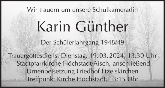 Anzeige von Karin Günther von MGO