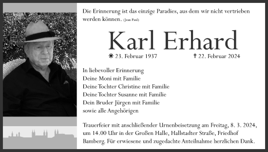 Anzeige von Karl Erhard von MGO