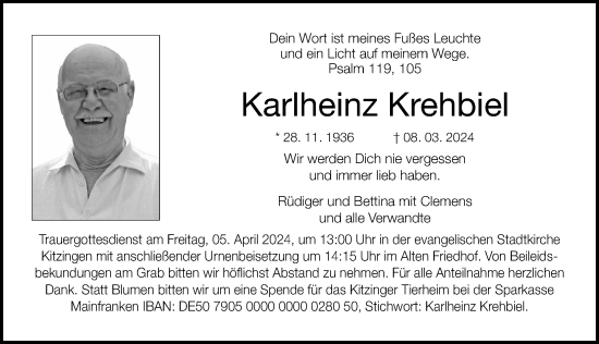 Anzeige von Karlheinz Krehbiel von MGO