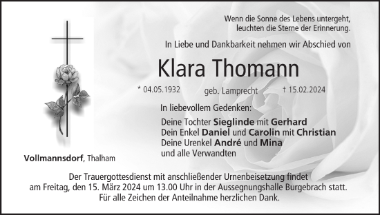 Anzeige von Klara Thomann von MGO