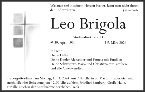 Anzeige von Leo Brigola von MGO
