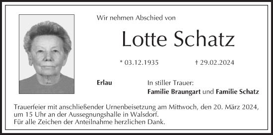 Anzeige von Lotte Schatz von MGO