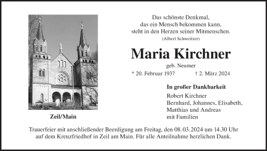 Anzeige von Maria Kirchner von MGO