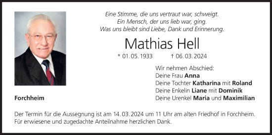 Anzeige von Mathias Hell von MGO