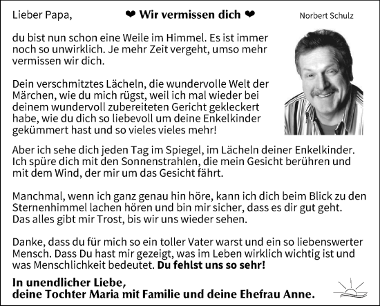 Anzeige von Norbert Schulz von MGO