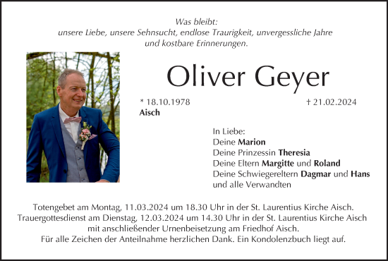 Anzeige von Oliver Geyer von MGO