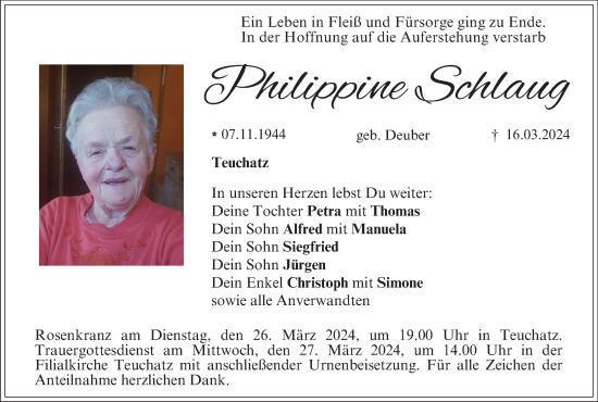 Anzeige von Philippine Schlaug von MGO