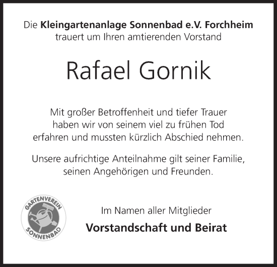 Anzeige von Rafael Gornik von MGO