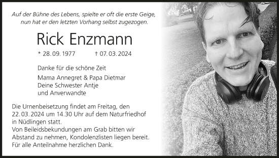 Anzeige von Rick Enzmann von MGO