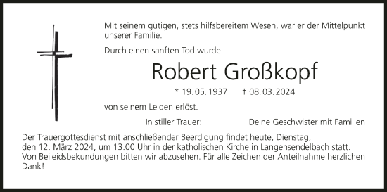 Anzeige von Robert Großkopf von MGO