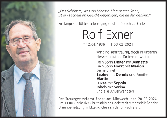 Anzeige von Rolf Exner von MGO
