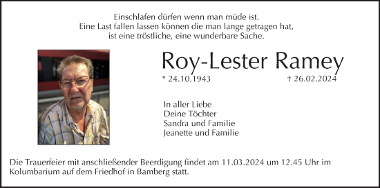 Anzeige von Roy-Lester Ramey von MGO