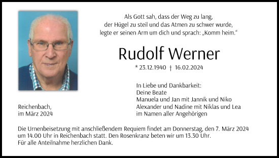 Anzeige von Rudolf Werner von MGO