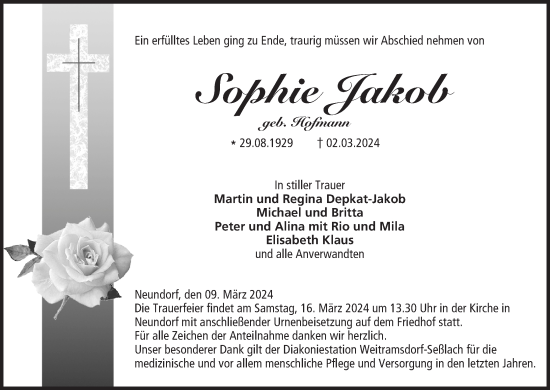 Anzeige von Sophie Jakob von MGO