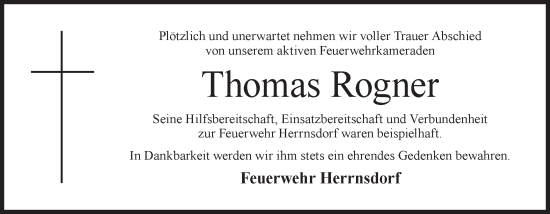 Anzeige von Thomas Rogner von MGO