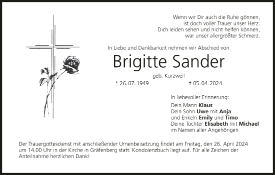 Anzeige von Brigitte Sander von MGO