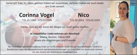 Anzeige von Corinna Vogel von MGO