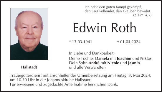 Anzeige von Edwin Roth von MGO