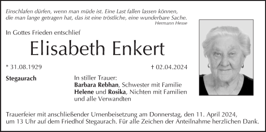 Anzeige von Elisabeth Enkert von MGO