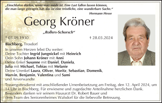 Anzeige von Georg Kröner von MGO