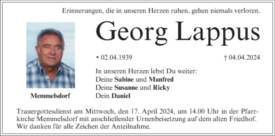 Anzeige von Georg Lappus von MGO
