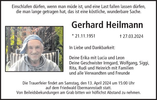 Anzeige von Gerhard Heilmann von MGO