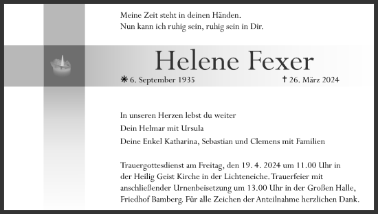 Anzeige von Helene Fexer von MGO