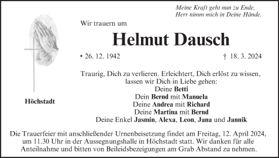 Anzeige von Helmut Dausch von MGO