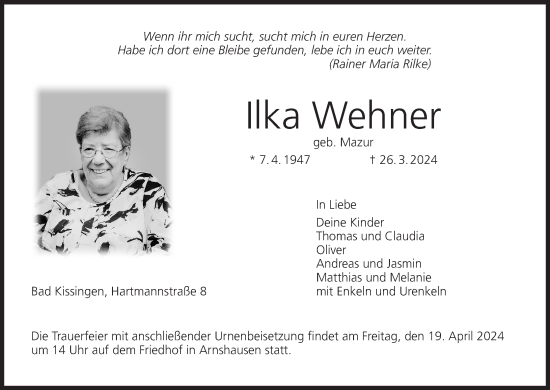 Anzeige von Ilka Wehner von MGO