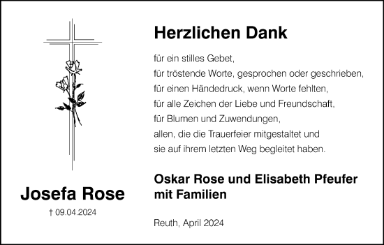 Anzeige von Josefa Rose von MGO