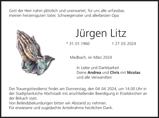 Anzeige von Jürgen Litz von MGO