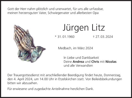 Anzeige von Jürgen Litz von MGO