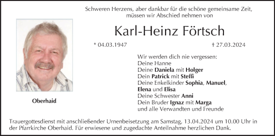 Anzeige von Karl-Heinz Förtsch von MGO