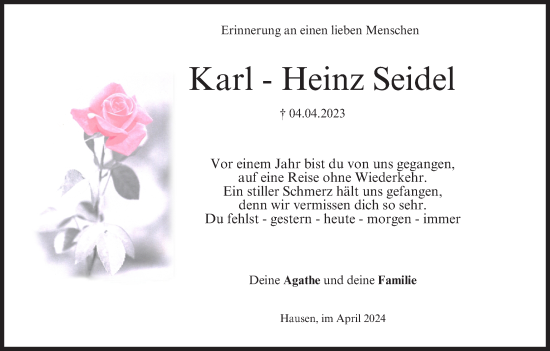Anzeige von Karl-Heinz Seidel von MGO