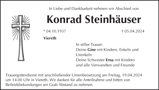 Anzeige von Konrad Steinhäuser von MGO