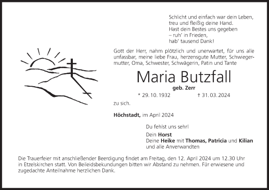 Anzeige von Maria Butzfall von MGO
