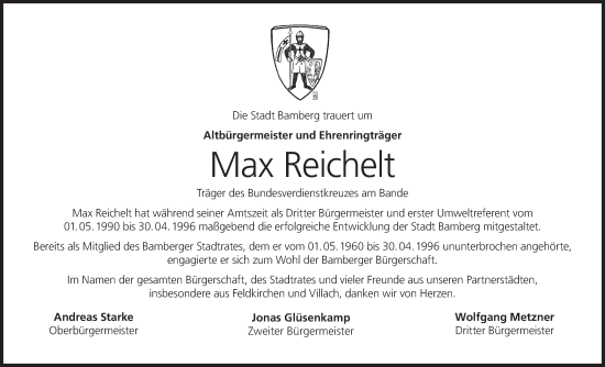 Anzeige von Max Reichelt von MGO