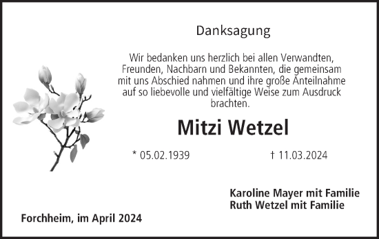 Anzeige von Mitzi Wetzel von MGO
