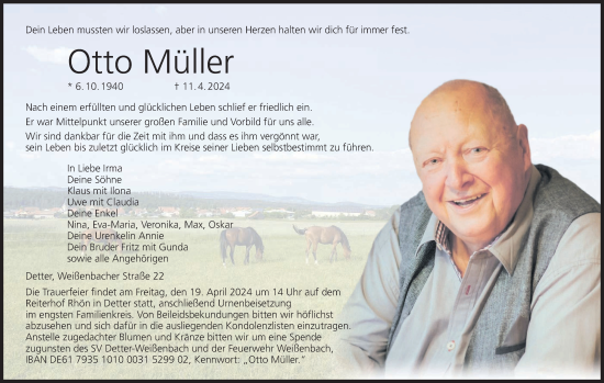 Anzeige von Otto Müller von MGO