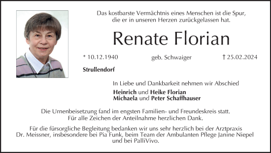 Anzeige von Renate Florian von MGO