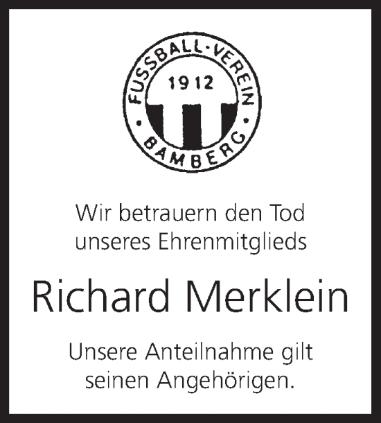 Anzeige von Richard Merklein von MGO