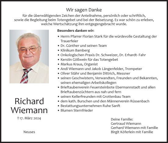 Anzeige von Richard Wiemann von MGO