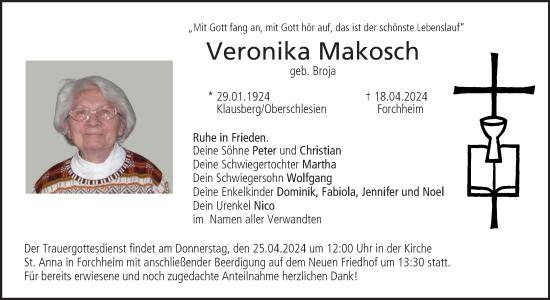 Anzeige von Veronika Makosch von MGO