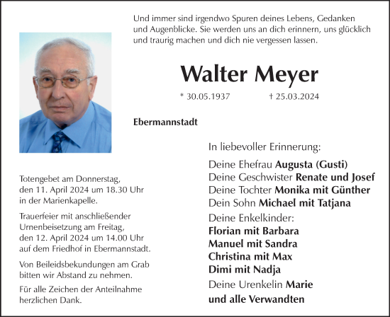 Anzeige von Walter Meyer von MGO