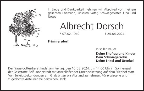 Anzeige von Albrecht Dorsch von MGO